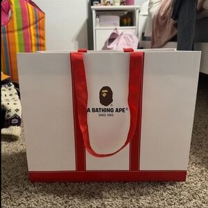A Bathing Ape Red & White Paper Bag